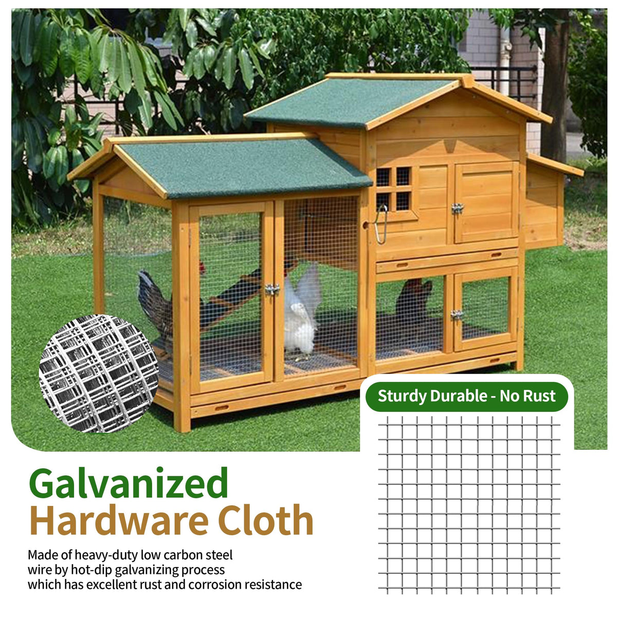 Pterying 1/4-Inch Hardware Cloth, 48 x 100 ft, 23 Gauge, Hot-Dip Galvanized Welded Wire Mesh