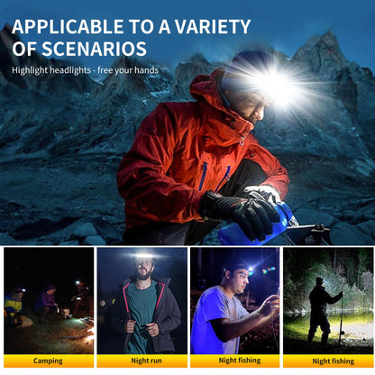 PZZOE Headlamp LED Headlight – USB Rechargeable, 22,000 Lumen, 90° Adjustable, Red Light