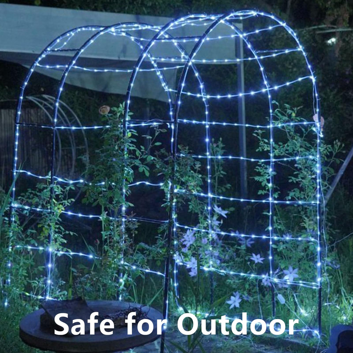QITONG Solar Rope Lights - 2 Pack, 33ft Each, 100 LEDs, 8 Modes, IP44 Waterproof