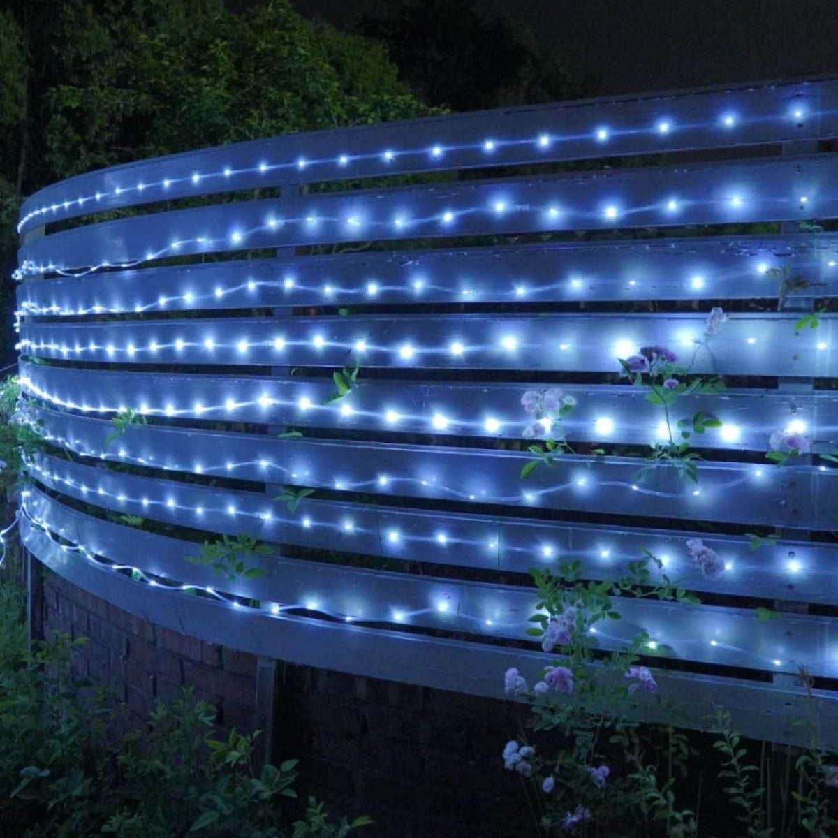 QITONG Solar Rope Lights - 2 Pack, 33ft Each, 100 LEDs, 8 Modes, IP44 Waterproof