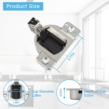 Quini Blum Cabinet Hinge Replacement – 8-Pack, 110° Screw-In Hinges (Compact 33 Compatible)