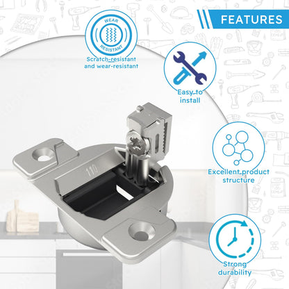 Quini Blum Cabinet Hinge Replacement – 8-Pack, 110° Screw-In Hinges (Compact 33 Compatible)