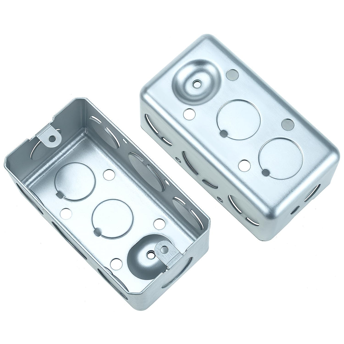 QWORK Electrical Box 12-Pack — 4x2 in, 13 cu in, Galvanized Steel
