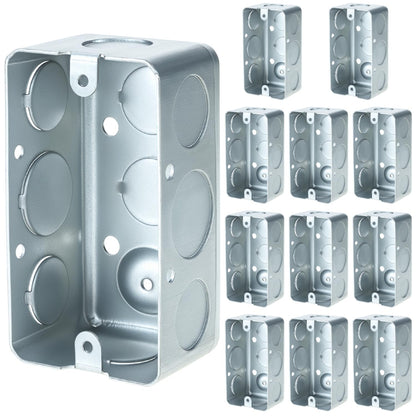 QWORK Electrical Box 12-Pack — 4x2 in, 13 cu in, Galvanized Steel