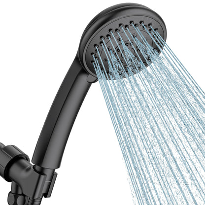 Rainparty High Pressure Handheld Shower Head – 5 Modes, Matte Black, Stainless Hose