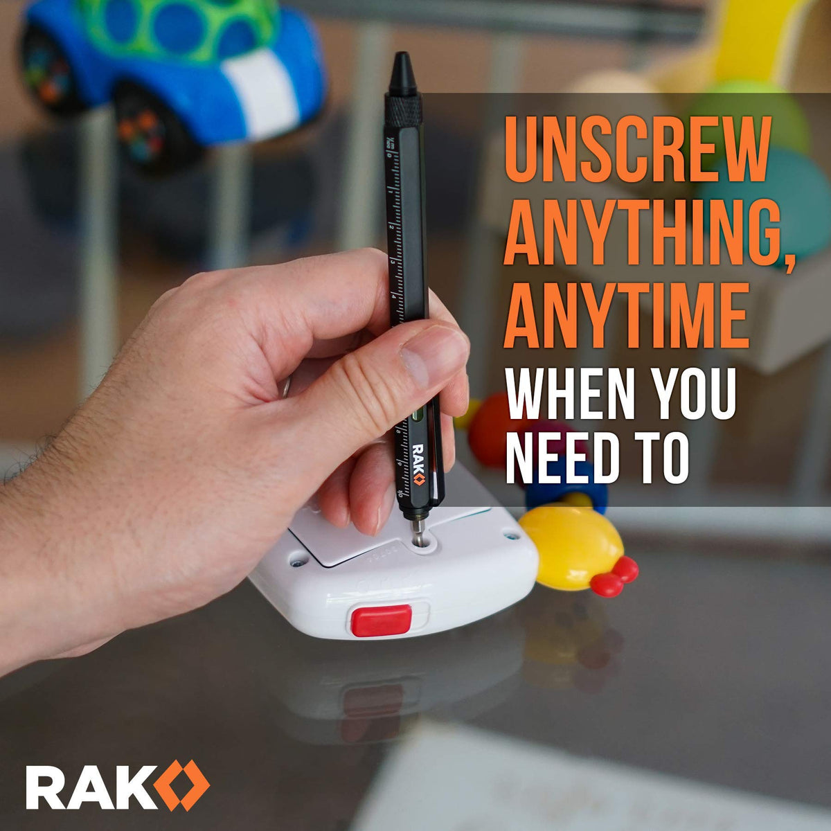 RAK Multitool Pen 11-in-1 – LED Light, Ruler, Level, Bottle Opener | 2-Pack Gift-Ready