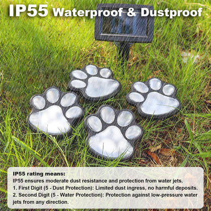 Ratopo 8-Pack Paw Print Solar Lights – Outdoor Pathway Decor, IP55 Waterproof