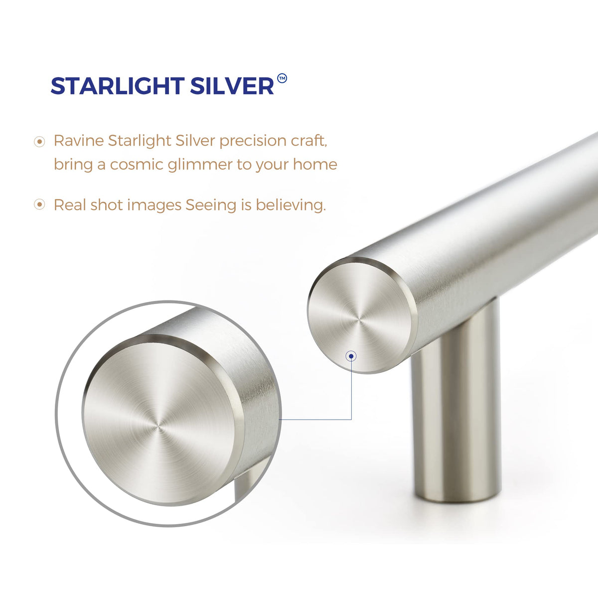 Ravinte 20 Pack 5in Cabinet Pulls - Brushed Nickel Stainless Steel, 3in Hole Center