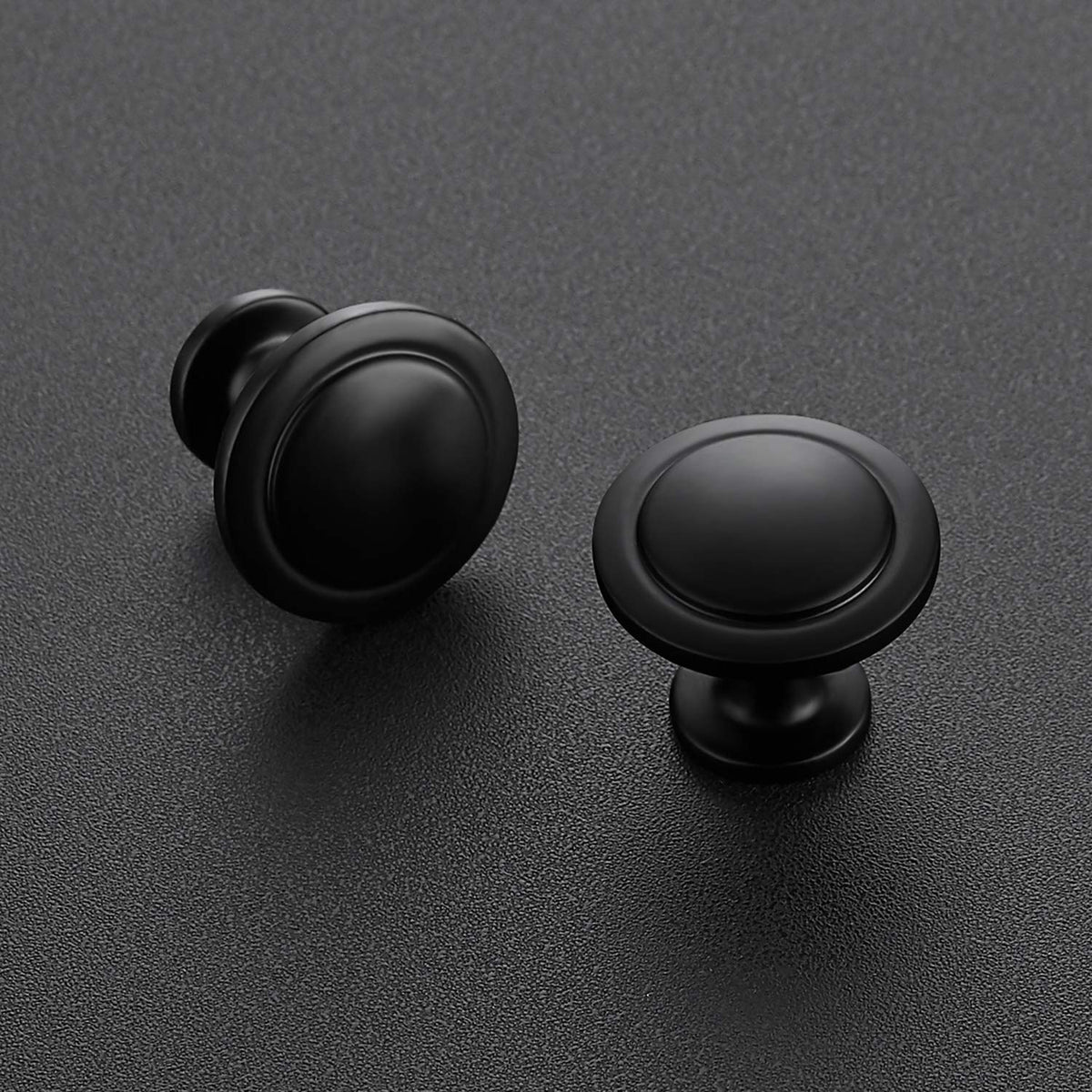 Ravinte 20 Pack 1-1/4in Matte Black Cabinet Knobs | Zinc Door Pulls