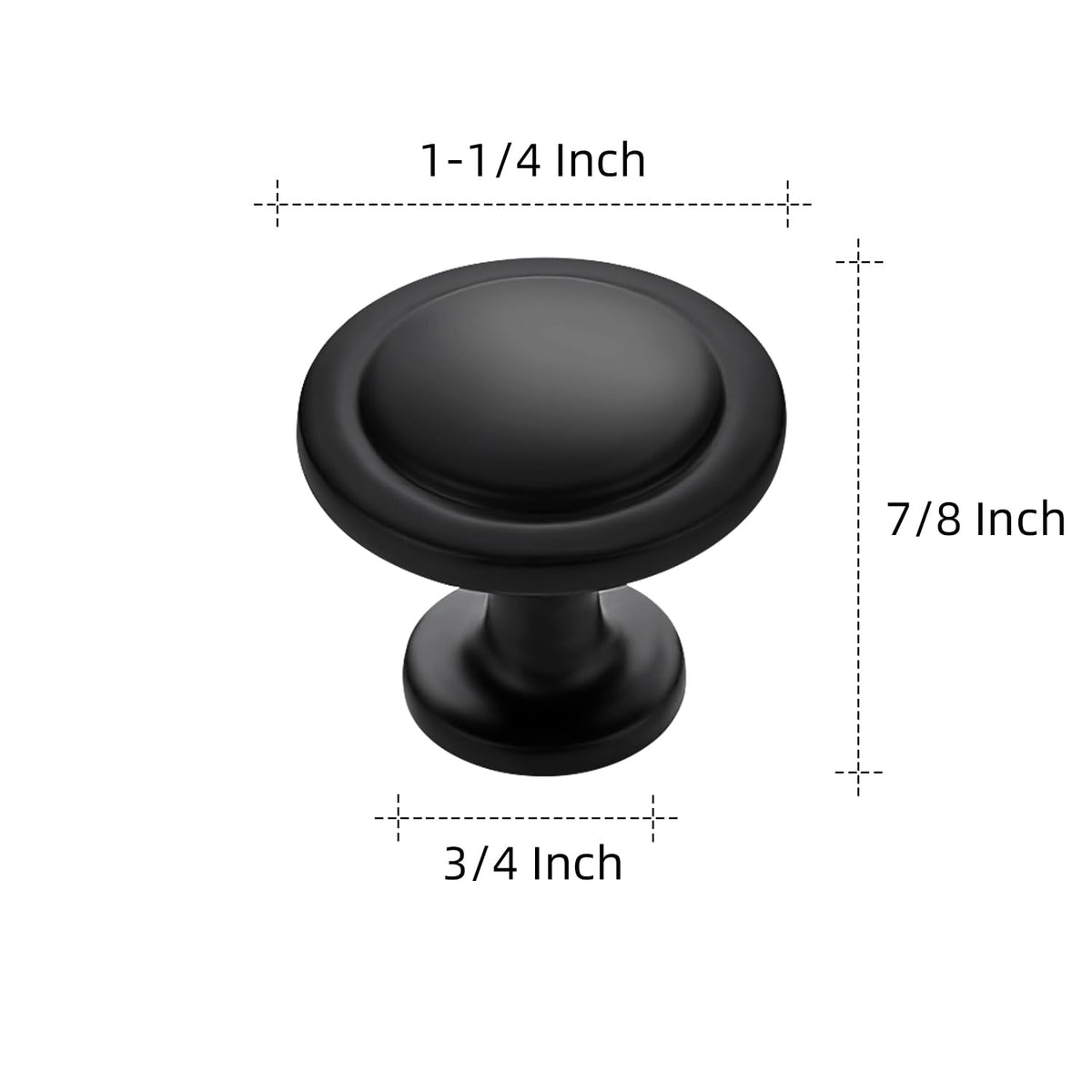 Ravinte 20 Pack 1-1/4in Matte Black Cabinet Knobs | Zinc Door Pulls