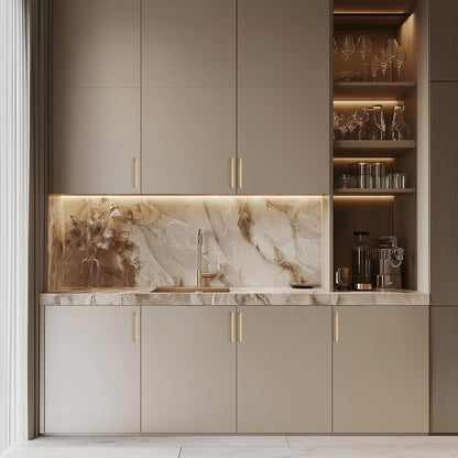 Ravinte 30 Pack Solid 5-Inch Square Cabinet Handles in Champagne Bronze | Pulls for Drawers & Kitchen Cabinets