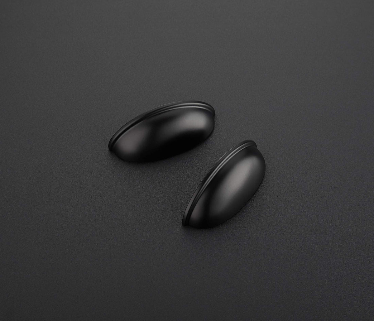Ravinte 10 Pack 3-Inch Flat Black Drawer Pulls – Cabinet Cup Pulls with 3 Inch Hole Center