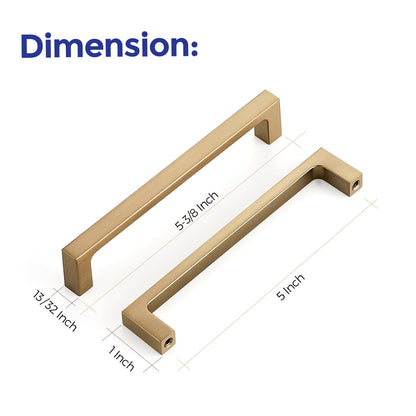 Ravinte 10 Pack 5-Inch Square Cabinet Handles – Champagne Bronze