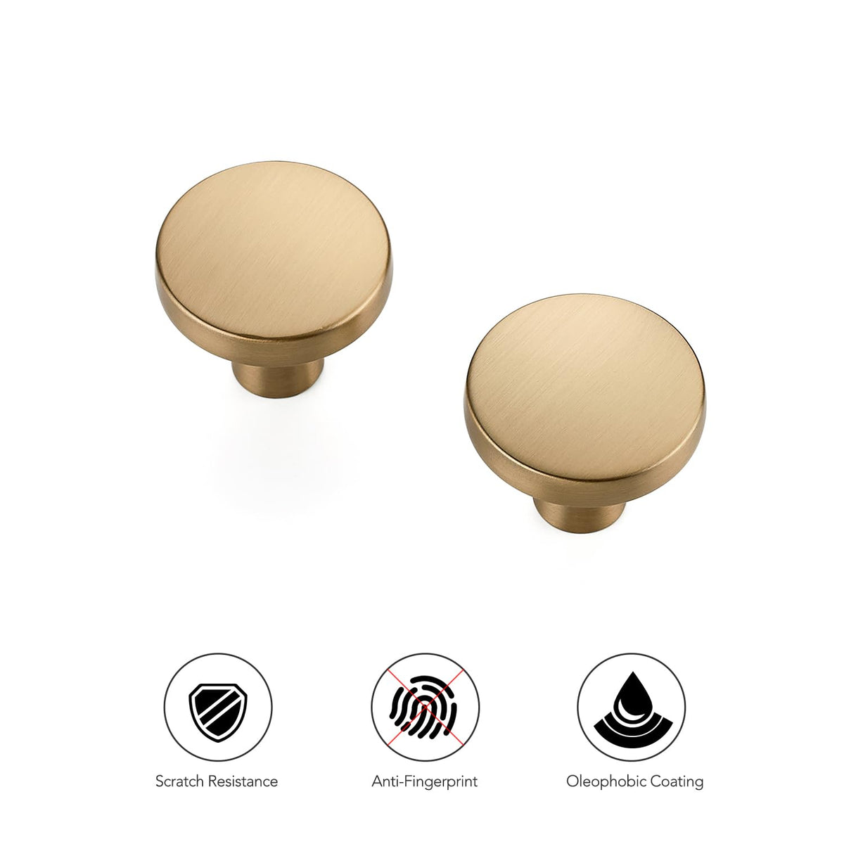 Ravinte 3-Pack Champagne Bronze Cabinet Knobs | 1-1/4-Inch Single-Hole Kitchen Pulls