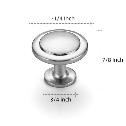Ravinte 10-Pack 1-1/4-Inch Brushed Nickel Cabinet Knobs | European-Style Kitchen & Furniture Pulls