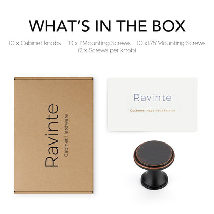 Ravinte 10 Pack Oil Rubbed Bronze Kitchen Cabinet Knobs – Solid Zinc Handles