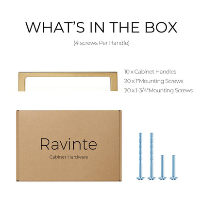 Ravinte 10 Pack 5-Inch Square Cabinet Handles – Champagne Bronze