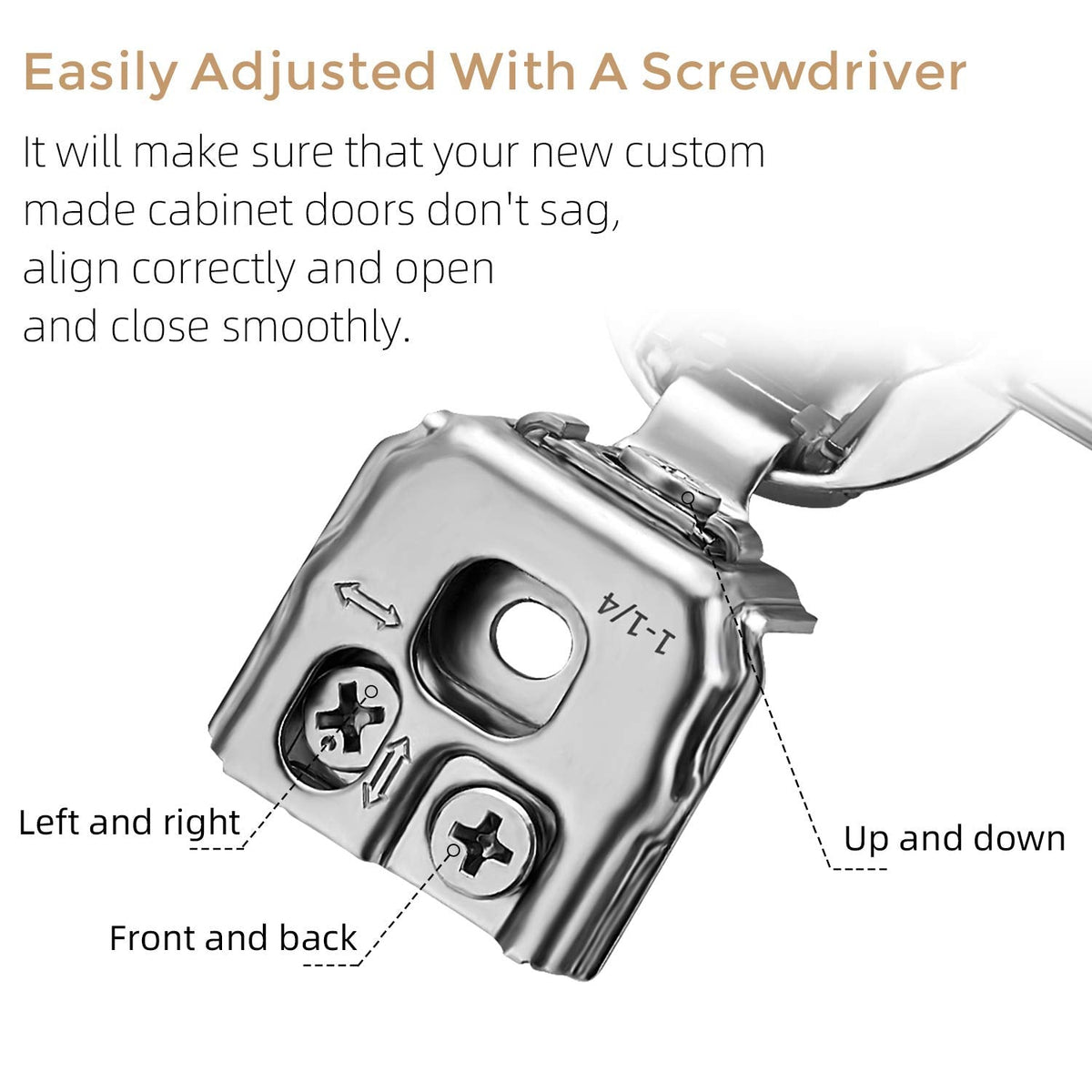 Ravinte 50-Pack 1-1/4 Inch Overlay Soft-Close Hinges – Satin Nickel