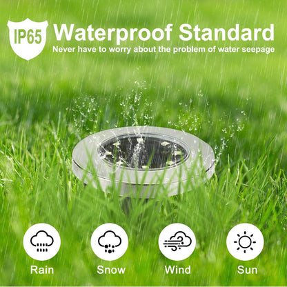 Rayolon 4.6-Inch Solar Ground Lights | 8-Pack Waterproof Pathway & Garden Lighting (Warm Light)
