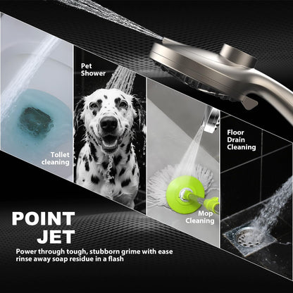 Razime Rain Shower Head with Magnetic Dock – 12-Inch Rain + 9-Setting Handheld Shower (Nickel)
