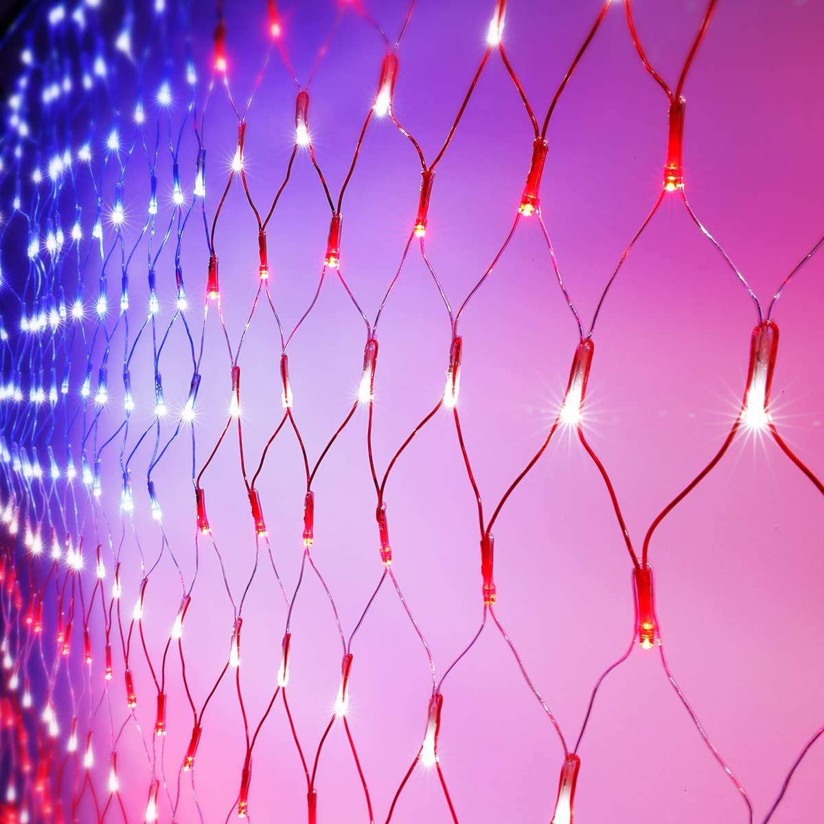 Realization American Flag LED String Lights – 420 Bright Waterproof Net Light for Outdoor Decor