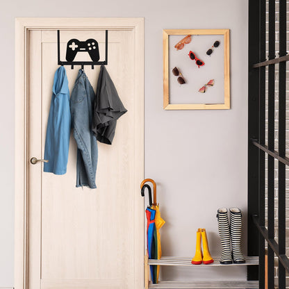 Reallnaive Game Over Door Hooks – Gamer-Inspired Wall Mount with 5 Hooks