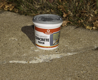 Red Devil 0644 Concrete Repair Patch — Pre-Mixed Cement Crack Fill, 1 Qt, Gray, Made in USA