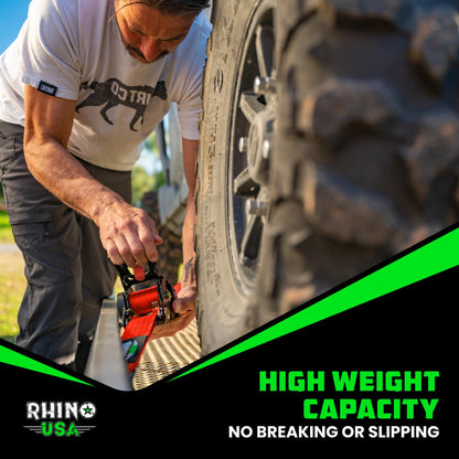 Rhino USA Retractable Ratchet Straps 2-Pack - 2in x 10ft, 3033 lb Break Strength