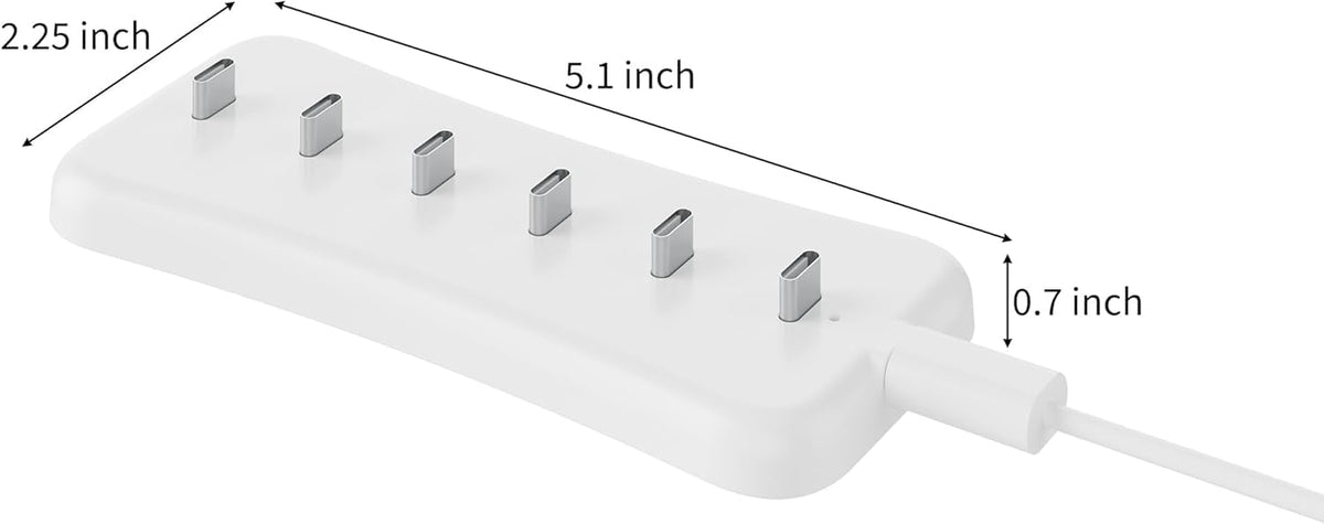 Rihvy USB Under Cabinet Lighting Charging Station - 6 USB-C Ports (2-Pack)