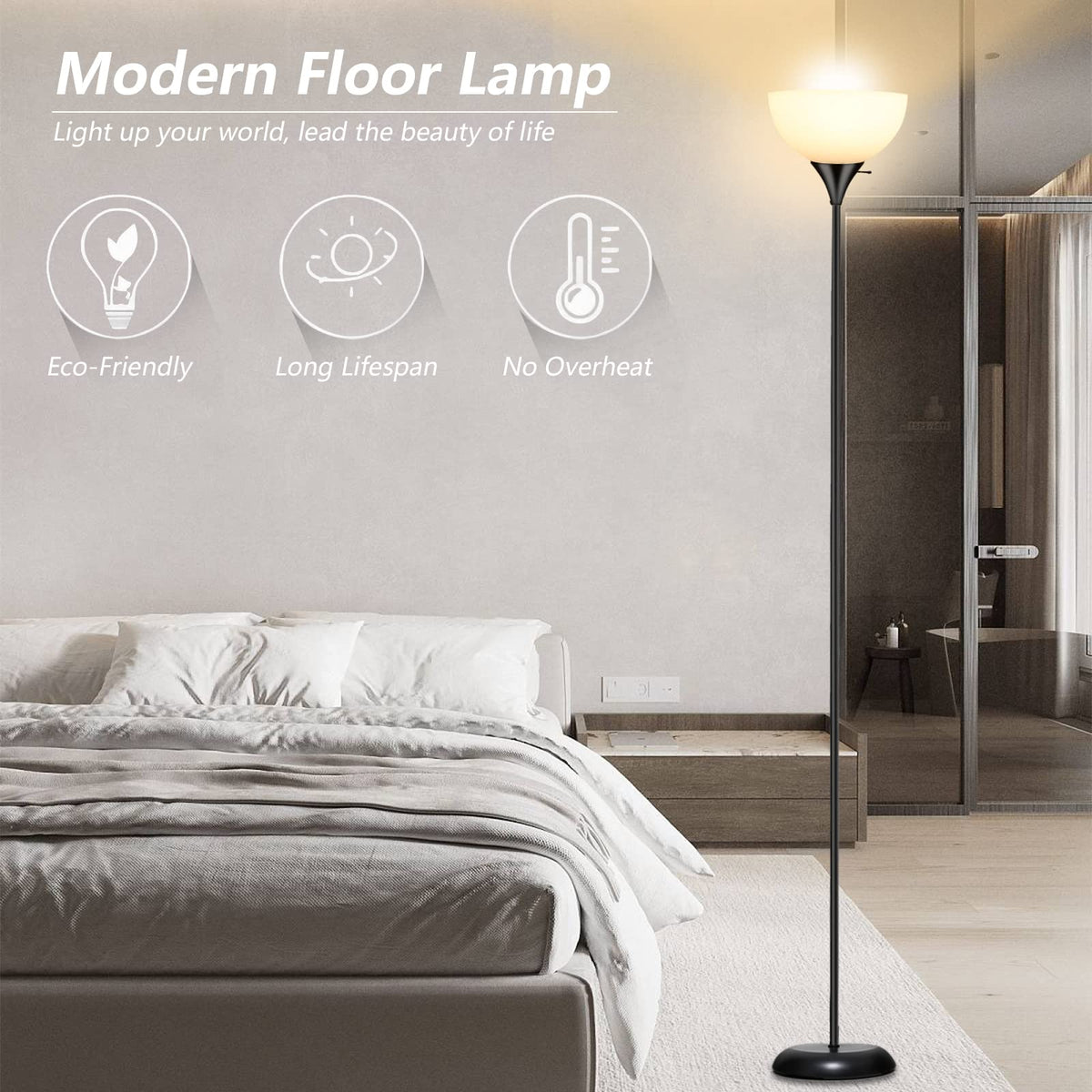 RISLG Standing Lamp | Industrial Tall Floor Lamp with Drop-Resistant Shade and E26 Socket