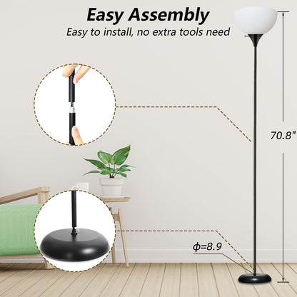 RISLG Standing Lamp | Industrial Tall Floor Lamp with Drop-Resistant Shade and E26 Socket
