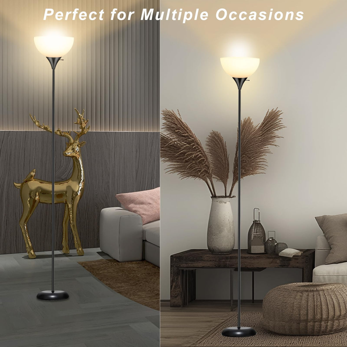 RISLG Standing Lamp | Industrial Tall Floor Lamp with Drop-Resistant Shade and E26 Socket