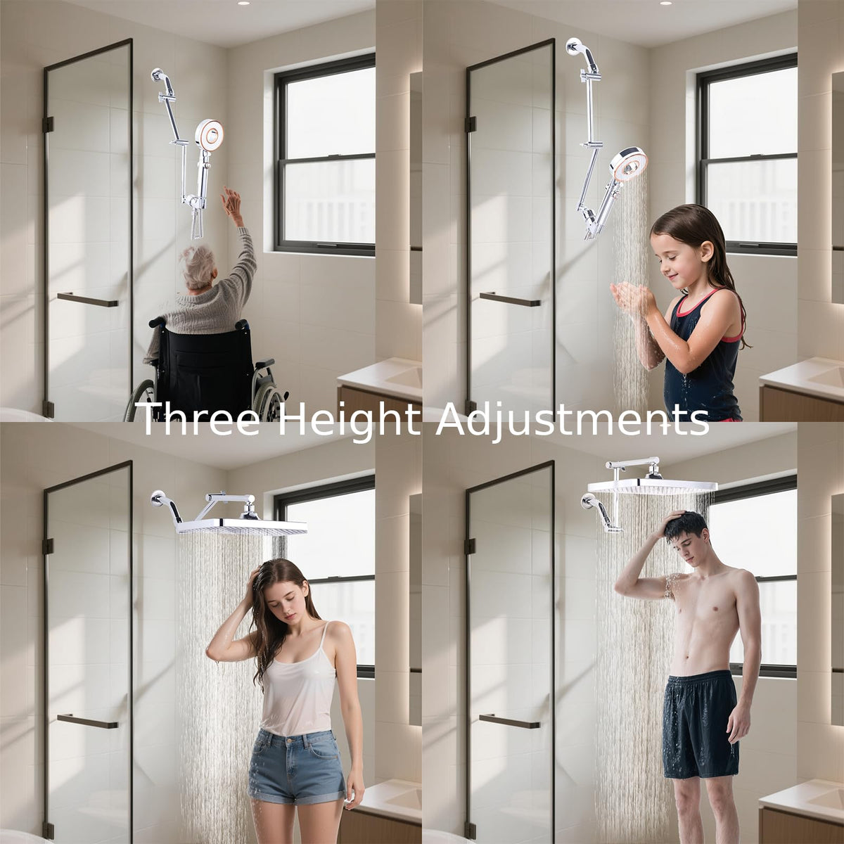 RLKDKJ 16-Inch Solid Brass Shower Arm Extension with Locking Collar — Chrome