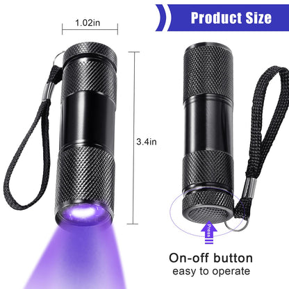 ROCEEI 10-Piece UV Blacklight Flashlights | Portable Purple Light for Pet Stains & Inspections