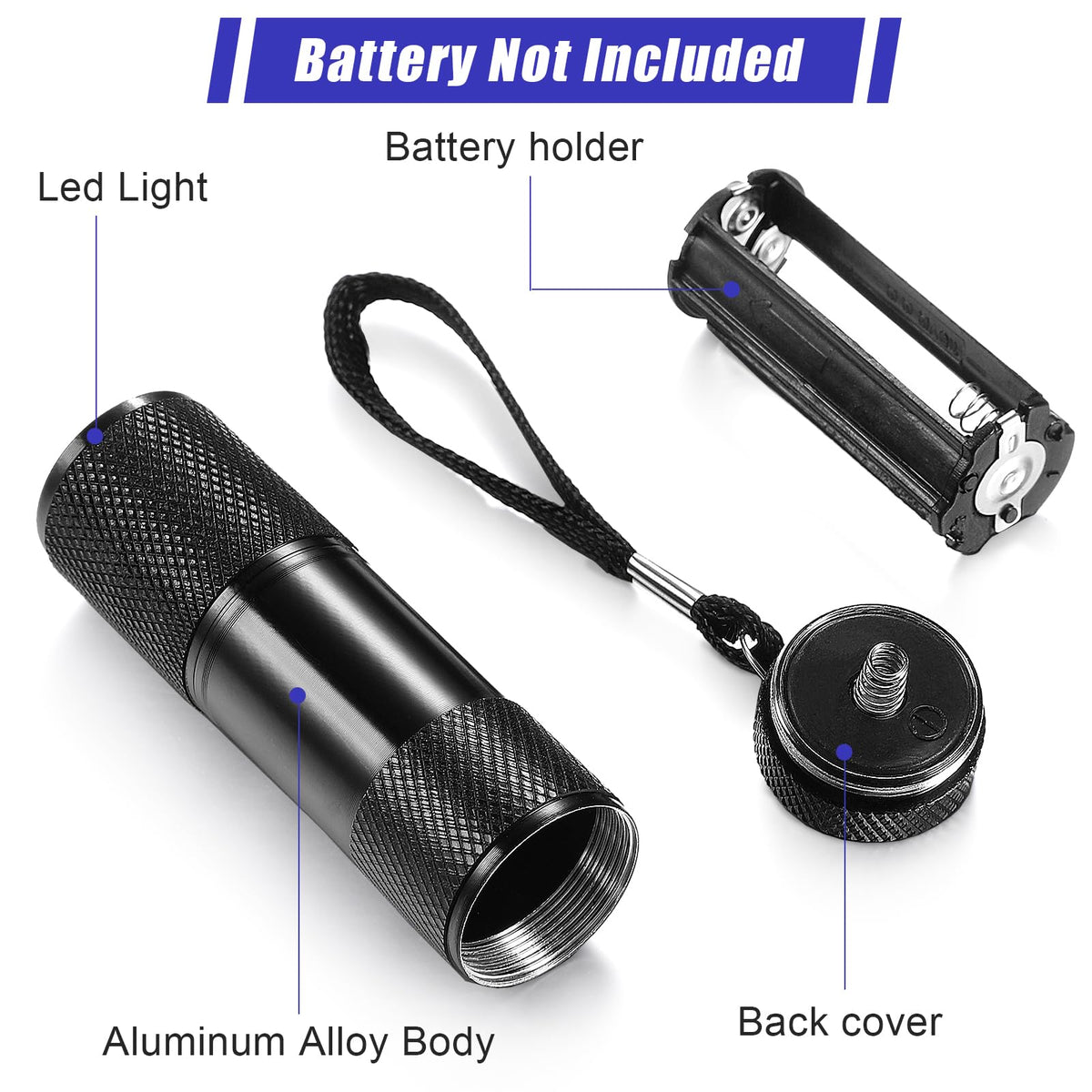 ROCEEI 10-Piece UV Blacklight Flashlights | Portable Purple Light for Pet Stains & Inspections