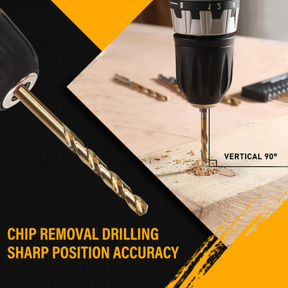 ROGAPER 30 PCS Titanium Impact Drill Bit Set – Hex Shank, Quick Change, 5/64-in to 1/2-in, HSS Titanium