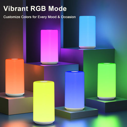 ROOTRO Touch Bedside Lamp – RGB Cycle, 3-Level Dimming, Warm White LED Nightstand