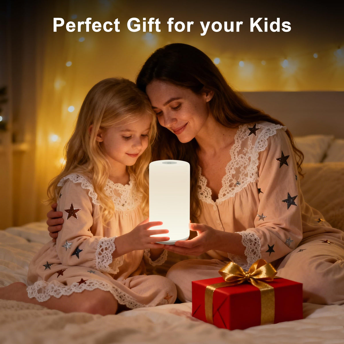 ROOTRO Touch Bedside Lamp – RGB Cycle, 3-Level Dimming, Warm White LED Nightstand