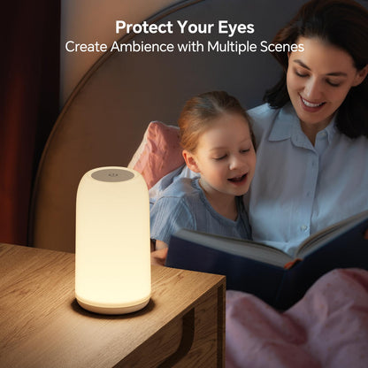 ROOTRO Cordless Table Lamp – Rechargeable Bedside Lamp with RGB, 4 Brightness Levels
