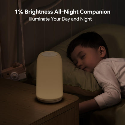 ROOTRO Cordless Table Lamp – Rechargeable Bedside Lamp with RGB, 4 Brightness Levels