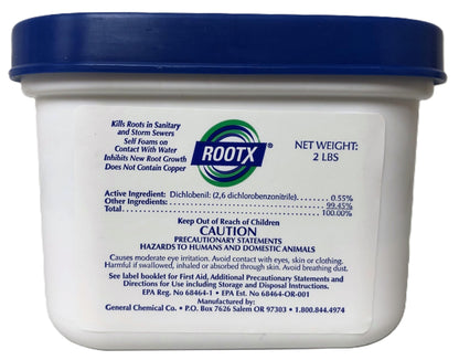 ROOTX 2 lb Jar with Funnel/Applicator – Foaming Root Control for Sewer Lines & Septic Systems