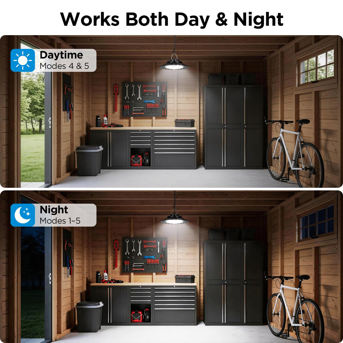 Ropelux Solar Shed Light 2000LM – Motion Sensor, Remote, 5 Modes, Waterproof Outdoor Pendant