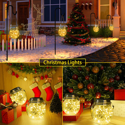 ROSHWEY Solar Lanterns 2-Pack | Outdoor LED Lanterns, IP65 Waterproof, Warm Light