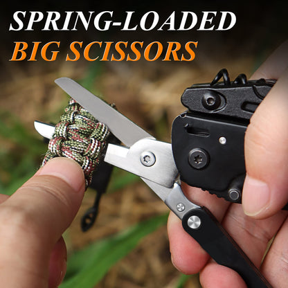 RoverTac 18-in-1 Multitool Pocket Knife with Pliers, Saw, Detachable Scissors & 9 Bits