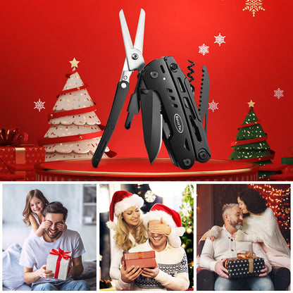 RoverTac 18-in-1 Multitool Pocket Knife with Pliers, Saw, Detachable Scissors & 9 Bits