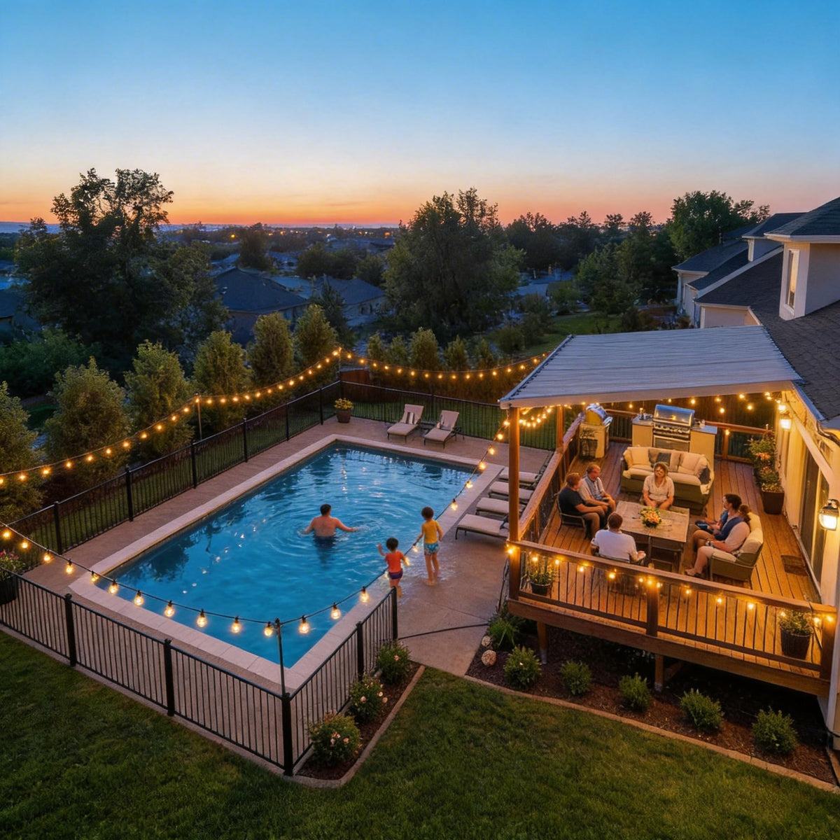 RTTY 200 ft Outdoor String Lights | Waterproof G40 LED, Dimmable & Connectable Globe Lighting for Backyard, Café, Bistro