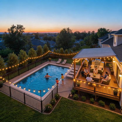 RTTY 200 ft Outdoor String Lights | Waterproof G40 LED, Dimmable & Connectable Globe Lighting for Backyard, Café, Bistro