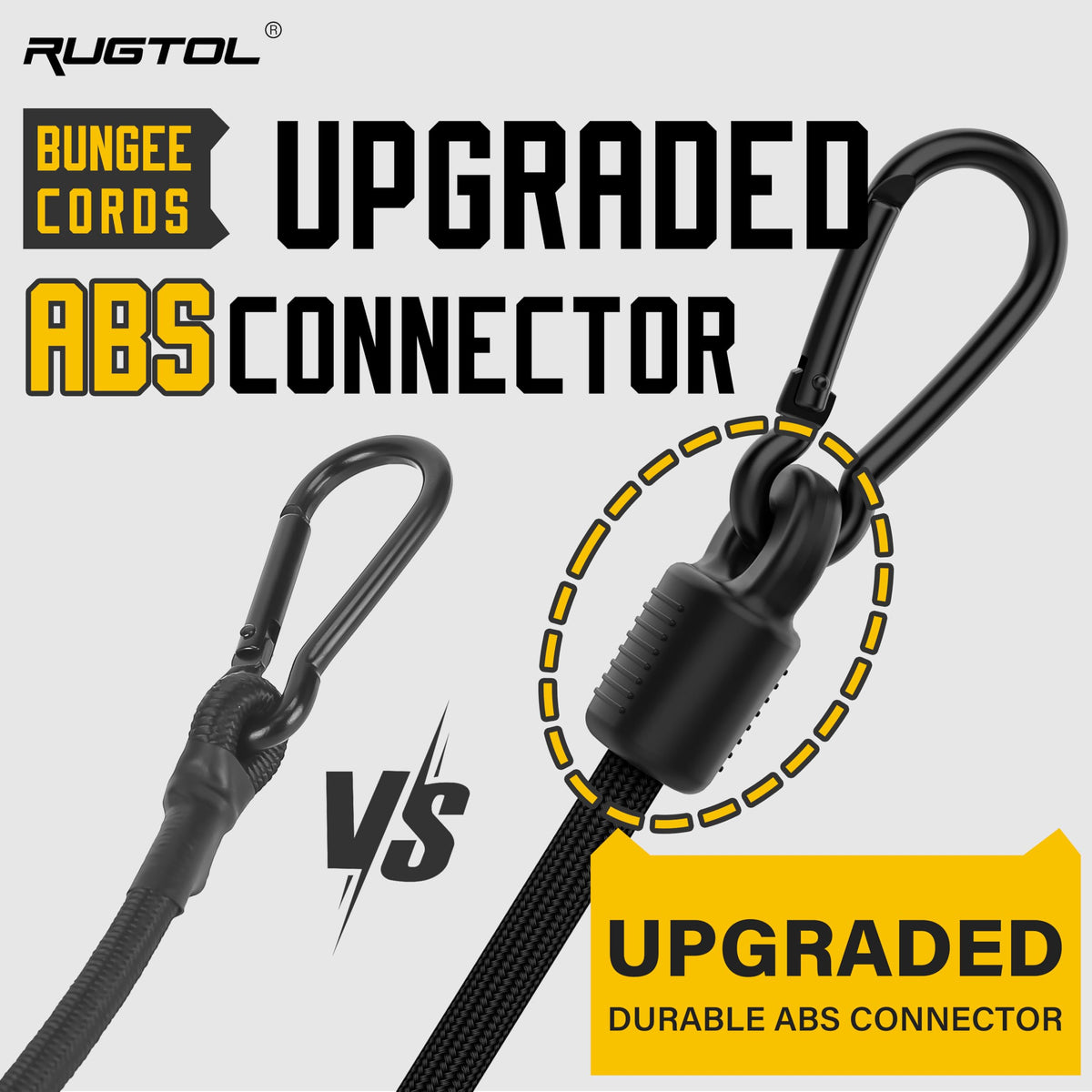 Rugtol Adjustable Bungee Cords with Hooks – 6 Pack, 7 to 48 Inches, Heavy Duty