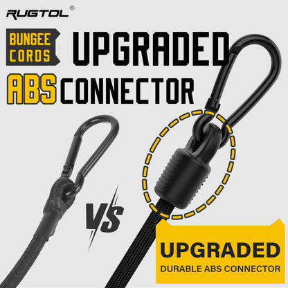 Rugtol Adjustable Bungee Cords with Hooks – 6 Pack, 7 to 48 Inches, Heavy Duty