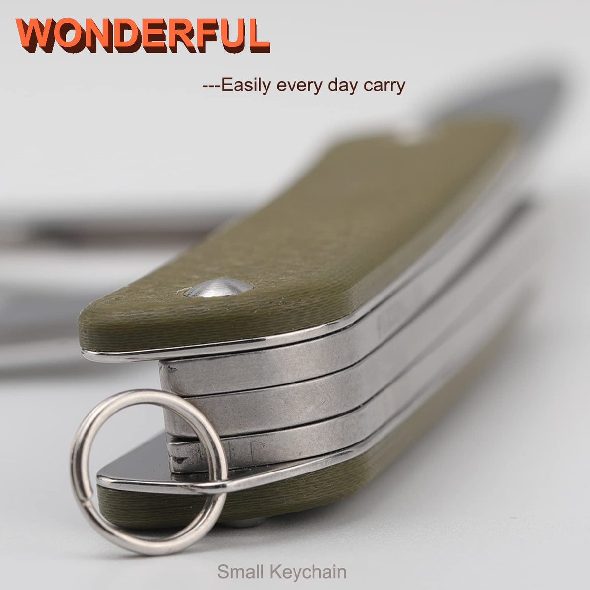 Ruike Keychain Small Pocket Knife | 6-in-1 EDC Multitool, 12C27 Steel, G10 Handle